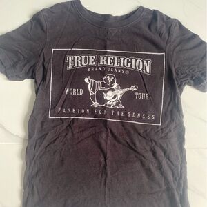 True Religion Black Short Sleeve Tee with Graphic Design